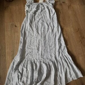 Mer‎ St. Barth NWT Eva Women's Ruffle Sundress in Marine Stripe Size L